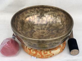 HAND-HAMMERED TIGER PATTERN  TIBETAN SINGING BOWL, HEALING,  SOUND THERAPY 11- INCH